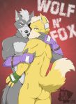  anthro butt canid canine canis duo fox fox_mccloud hi_res looking_at_viewer male male/male mammal muscular muscular_male nell-chan nintendo nipples nude star_fox text video_games wolf wolf_o&#039;donnell 