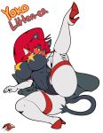  2019 anthro anthrofied big_breasts big_butt breasts butt camel_toe clothed clothing female footwear gloves hair hi_res high_heels huge_breasts leg_grab litten looking_at_viewer lying nintendo nipple_outline on_side pasties pok&eacute;mon pok&eacute;mon_(species) red_eyes red_hair shoes signature simple_background skimpy solo spread_legs spreading tengen_toppa_gurren_lagann thecon video_games white_background wide_hips yellow_sclera yoko_littner 