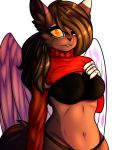  anthro big_breasts bra breasts canid canine canis clothing female fox greyfreaks hair hi_res kira looking_at_viewer mammal sweater underwear 