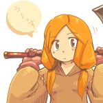  1girl axe blonde_hair closed_mouth commentary_request final_fantasy final_fantasy_tactics geomancer_(fft) gloves long_hair looking_at_viewer momigara_(mmgrkmnk) simple_background solo twintails white_background 