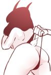  anthro big_butt black_hair bovid breasts butt caprine clothing darkriallet darkriallet_(character) female fur goat hair mammal nude solo_focus thick_thighs thong white_fur 