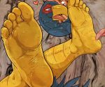  5_toes anthro avian bird blue_eyes claws falco_lombardi feet foot_fetish foot_lick humanoid_feet licking male nintendo saliva soles star_fox sweat tan_(artist) toe_claws toes tongue tongue_out video_games 