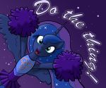  2019 cheerleader cosmic_hair costume english_text equid female feral friendship_is_magic hair hi_res horn looking_at_viewer mammal my_little_pony portrait princess_luna_(mlp) text trash_anon winged_unicorn wings 