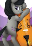  2019 animal_genitalia animal_pussy anus bedroom_eyes butt cello cutie_mark earth_pony equid equine equine_pussy female feral friendship_is_magic hair half-closed_eyes hi_res horse looking_at_viewer looking_back mammal musical_instrument my_little_pony mysticalpha octavia_(mlp) pony pussy seductive solo 