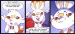  ! ... :o ambiguous_gender anthro boxing_gloves brachyzoid buckteeth close-up dialogue fur lagomorph long_ears looking_at_viewer mammal nintendo open_mouth pok&eacute;mon pok&eacute;mon_(species) red_eyes scorbunny smile smug talking_to_viewer teeth tongue video_games 