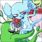  2007 alien blue_skin claws earthbound_(series) female flower giygas green_skin happy humanoid male mook morphine_(artist) navel nintendo not_furry plant smug tentacles video_games 