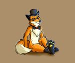  amber ambiguous_gender anthro bow_tie canid canine classy clothing digital_media_(artwork) dis dis_the_fox eye-wear eyewear female floof fox foxxo fur hat hi_res mammal paws sketchy smile snoot toe_beans top_hat 