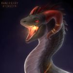  2019 banicsidy digital_media_(artwork) dragon feral hi_res horn open_mouth red_eyes solo spines teeth tongue 