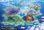  city cliff cloud cloudy_sky commentary_request continents day dragon fantasy floating_island from_above highres island mountain ocean official_art outdoors scenery shiki_makoto sky water watermark world_map zenonzard 