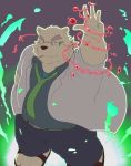  2019 anthro belly blue_eyes clothing eyewear fur glasses hi_res humanoid_hands kentaros115 leib_(tas) male mammal necktie overweight overweight_male pants polar_bear shirt solo tokyo_afterschool_summoners ursid ursine video_games white_fur 