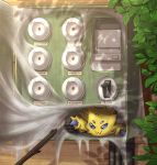  ambiguous_gender angry arachnid arthropod blue_eyes feral fur hi_res insect joltik nintendo otakuap pok&eacute;mon pok&eacute;mon_(species) spiderweb stick video_games yellow_fur 