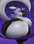  anthro big_breasts big_butt breasts butt clothing digimon digimon_(species) female hi_res huge_breasts huge_butt hyper hyper_butt legwear living_balloon nipples no_pupils open_mouth overweight overweight_female renamon rubber smile solo taranima thigh_highs underwear 