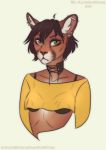 2019 anthro clothed clothing cougar felid feline female hair hi_res lostgoose mammal piercing portrait simple_background 