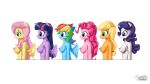  applejack_(mlp) breasts equid equine fluttershy_(mlp) friendship_is_magic group horse lineup mammal my_little_pony mysticalpha pinkie_pie_(mlp) rainbow_dash_(mlp) rarity_(mlp) twilight_sparkle_(mlp) 