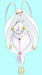  anthro big_breasts blush breasts female mostly_nude nintendo nipples pheromosa pok&eacute;mon pok&eacute;mon_(species) pussy simple_background solo sundown_(artist) sweat thick_thighs ultra_beast video_games wide_hips 