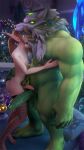  3d_(artwork) balls big_penis blizzard_entertainment blood_elf clothing digital_media_(artwork) elf erection girly hair hi_res humanoid humanoid_on_humanoid kissing larger_male legwear long_hair male male/male mammal muscular muscular_male not_furry orc penis penis_size_difference pointy_ears ponytail size_difference smaller_male tektah thigh_highs video_games warcraft 