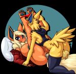  anthro anthro_on_anthro anthrofied anvil_position balls big_breasts breasts butt clothing dickgirl dickgirl/female dickgirl_penetrating duo eeveelution erection female female_penetrated flareon hi_res intersex intersex/female intersex_penetrating jolteon legs_up legwear limebreaker nintendo penetration penis pok&eacute;mon pok&eacute;mon_(species) pok&eacute;morph sex thigh_highs vaginal vaginal_penetration video_games 