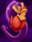  2019 absurd_res ber00 big_breasts blue_eyes breasts camel_toe capcom clothed clothing digital_media_(artwork) female genie hair hands_behind_head hi_res humanoid long_hair navel nipple_outline not_furry open_mouth pointy_ears purple_hair shantae shantae_(series) solo thick_thighs under_boob video_games wayforward wide_hips 