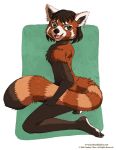  2009 ailurid ambiguous_gender anthro biped hair holding_tail lcibos lindsay_cibos mammal nude open_mouth open_smile red_panda smile solo 