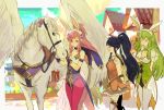  animal_ears armor bare_shoulders blue_eyes blue_hair blush bow bowtie braid breasts bunny_ears bunny_girl bunny_tail bunnysuit detached_collar dress elbow_gloves eyes_closed fake_animal_ears fingerless_gloves fire_emblem fire_emblem:_monshou_no_nazo fire_emblem:_seima_no_kouseki fire_emblem_heroes fishnets gloves green_eyes green_hair headband leotard long_hair looking_at_viewer marica_(fire_emblem) medium_breasts multiple_girls nintendo open_mouth pantyhose paola pegasus_knight pink_hair ponytail purple_eyes purple_hair sasaki_(dkenpisss) smile strapless tail tana thighhighs twin_braids weapon wrist_cuffs 