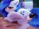  absurd_res alphadesu blurred_background blush breasts cutie_mark equid equine fan_character female hi_res horse inviting look_behind mammal my_little_pony nipples pony pussy showing solo spread_legs spreading teats tongue 