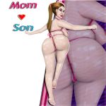  anus ass beauty big_ass bikini brown_hair cameltoe colorized highres hot housewife jiggle long_hair mature micro_bikini milf mother swimsuit thick_thighs thighs thong tstorm78 