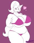  &lt;3 absurd_res anthro big_breasts bikini breasts camel_toe clothing equid female gin-blade hands_behind_back hi_res horn huge_breasts looking_at_viewer mammal overweight overweight_female smile solo standing swimsuit unicorn 