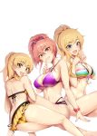  a_kyokufuri ass bikini breast_hold cleavage jougasaki_mika jougasaki_rika ootsuki_yui sian swimsuits the_idolm@ster the_idolm@ster_cinderella_girls transparent_png 