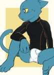  blue_eyes blue_fur briefs clothing dark_ishihara domestic_cat felid feline felis fur hi_res male mammal solo tight_clothing tighty_whities underwear yellow_sclera 