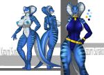  anthro big_breasts breasts camel_toe clothing collar curvaceous female hi_res link2004 looking_at_viewer model_sheet nipples nude pussy reptile scalie snake solo standing thick_thighs tight_clothing tongue tongue_out 