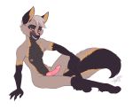  2019 animal_genitalia anthro blush brown_eyes canid canine cross_fox digital_media_(artwork) fox fur grey_fur grey_hair hair knot looking_at_viewer male mammal nipples nude orange_fur red_fox skuttz solo 