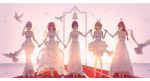  5-toubun_no_hanayome cleavage dress heels nakano_ichika nakano_itsuki nakano_miku nakano_nino nakano_yotsuba see_through vivid wedding_dress 