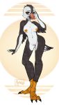  alcid alruic anthro avian beak bird breasts female hi_res lari looking_at_viewer nipples nude pearl_(boolean) puffin pussy simple_background solo standing wide_hips 