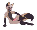  2019 animal_genitalia anthro blush brown_eyes canid canine cross_fox digital_media_(artwork) fox fur grey_fur grey_hair hair knot looking_at_viewer male mammal nipples nude orange_fur peeing red_fox skuttz solo urine watersports 