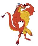  analon_(artist) anthro balls biceps big_muscles big_penis claws disney dragon eastern_dragon flesh_whiskers flexing grin horn humanoid_penis male mulan_(copyright) muscular mushu pecs penis scalie smile solo vein veiny_penis 