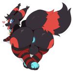  backsack balls big_butt butt clothing collar cosmic_umbreon eeveelution fan_character feral glowing_anus hi_res legwear looking_back male nintendo open_mouth pok&eacute;mon pok&eacute;mon_(species) smile solo thick_thighs thigh_highs tongue tongue_out umbreon video_games wizzikt 