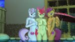  anthro apple_bloom_(mlp) breasts equid equine female friendship_is_magic group hi_res horse loveslove mammal my_little_pony nude scootaloo_(mlp) sweetie_belle_(mlp) umbrella 