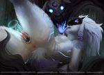  2019 anus digital_media_(artwork) female fur kindred_(lol) league_of_legends open_mouth penetration pussy riot_games strigiformes vaginal vaginal_penetration video_games white_fur 