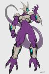  3_toes 5_fingers alien biceps black_nails colored_nails cooler_(dbz) dragon_ball dragon_ball_z empty_eyes frieza_race humanoid kokusoji male multicolored_body muscular muscular_male not_furry nude purple_body red_eyes signature sketch solo toes white_body 