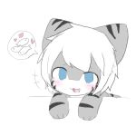  ambiguous_gender anthro blue_eyes blush changed_(video_game) chano cub digital_media_(artwork) fin fish grey_skin hair mammal marine multicolored_skin shark tail_fin the_shark_(changed) white_hair young 