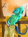  3_toe anthro crystal_knight_(artist) diego_brando dinosaur hi_res jojo&#039;s_bizarre_adventure knot looking_at_viewer male penis reptile scalie solo 
