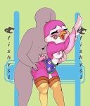  2019 animal_crossing anthro avian big_butt blush breasts butt clothing digital_media_(artwork) female fishys1 hi_res male male/female midge nintendo nipples nude open_mouth penetration sex simple_background smile thick_thighs video_games 
