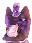  2019 5_fingers anthro breasts clothed clothing digital_media_(artwork) dragon eyebrows eyelashes feathered_dragon feathered_wings feathers hi_res kristiana_puff purple_fair smile wings 