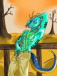  3_toe anthro crystal_knight_(artist) diego_brando dinosaur hi_res jojo&#039;s_bizarre_adventure looking_at_viewer reptile scalie 