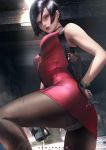  ada_wong ass dress gun pantyhose possible_duplicate resident_evil see_through zumi_(zumidraws) 