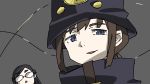  2girls boogiepop boogiepop_(character) brown_eyes brown_hair cloak glasses hat highres jaggy_lines kazuko_suema multiple_girls short_hair tsukumizu_yuu wire 
