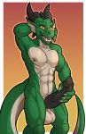  anthro balls big_penis dragon erection holding_penis horn kurtassclear looking_at_viewer male muscular muscular_male nipple_piercing nipples nude penis piercing solo standing vein 