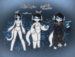  2019 animate_inanimate anthro breasts chimera choker clothed clothing coat culixcupric digital_drawing_(artwork) digital_media_(artwork) doll empty_eyes english_text fangs female ghost glowing glowing_eyes horn hybrid living_toy looking_at_viewer lutrine mammal model_sheet mustelid nude open_mouth plushie possession short_stack simple_background smile solo spirit standing teeth text thick_thighs tongue wide_hips 