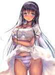  bra breast_hold cameltoe cleavage dress korosuke pantsu see_through shimapan skirt_lift summer_dress 