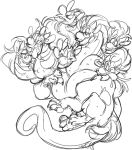  hi_res hydra impossiblesnail line_art male multi_head multifur scalie silly sketch sprech4 